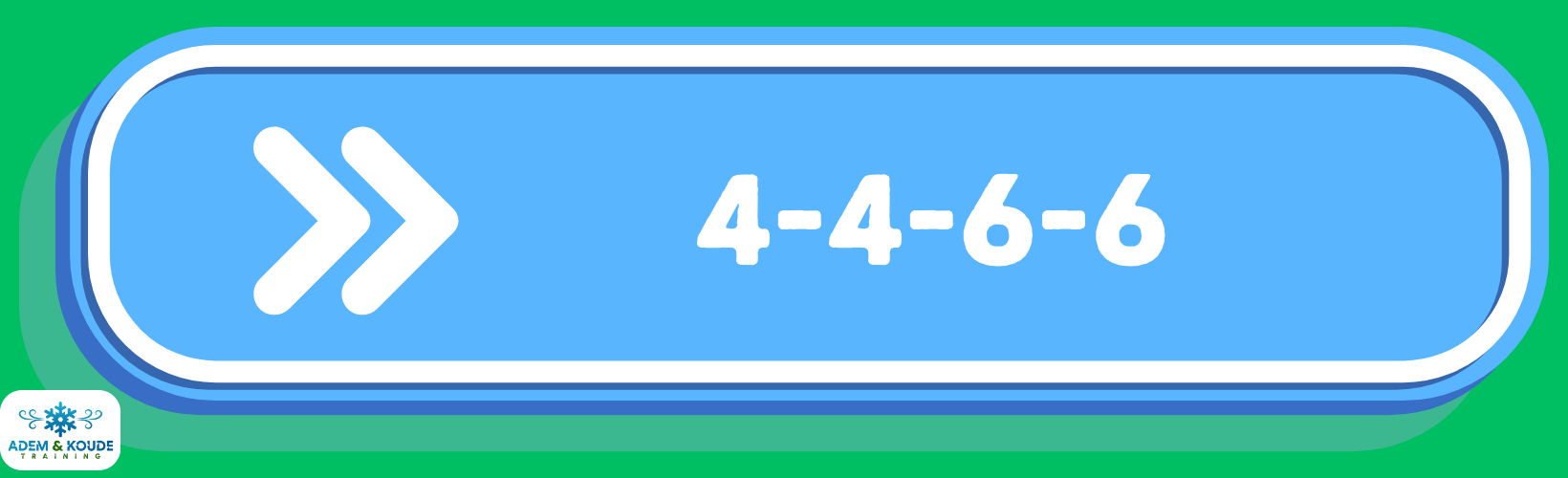groen plaatje met blauwe wegwijzer met witte letters 4-4-6-6