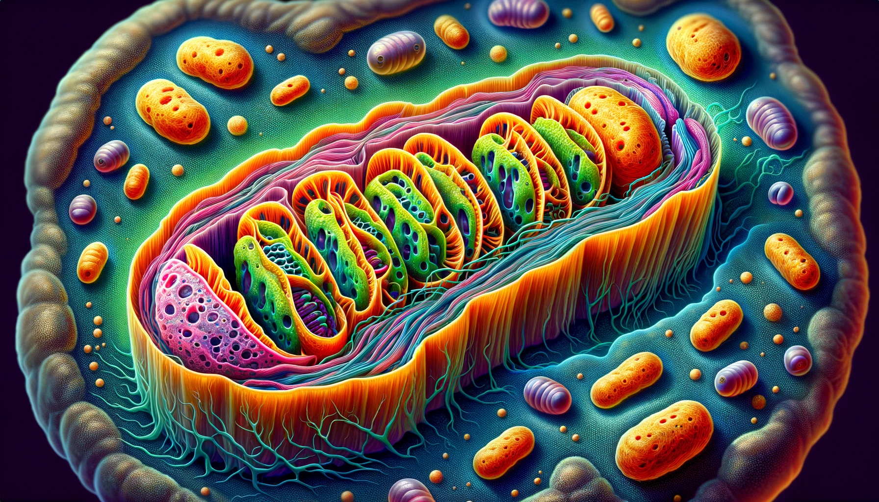 plaatje over cellen en afbeelding mitochondriën.